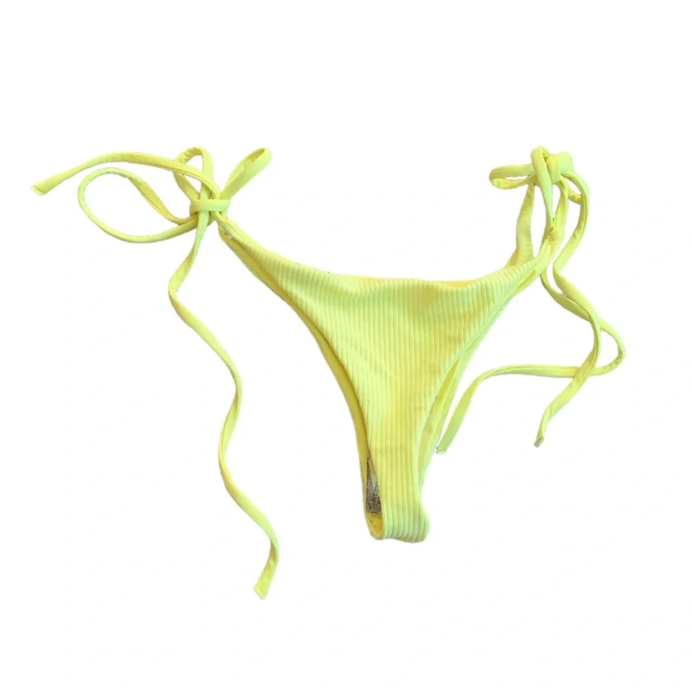 FRANKIES Neon Yellow Bikini Bottoms Size M